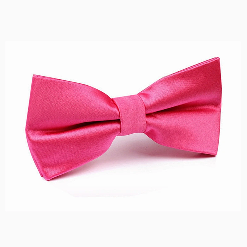 solid microfiber polyester cheap satin bowtie white