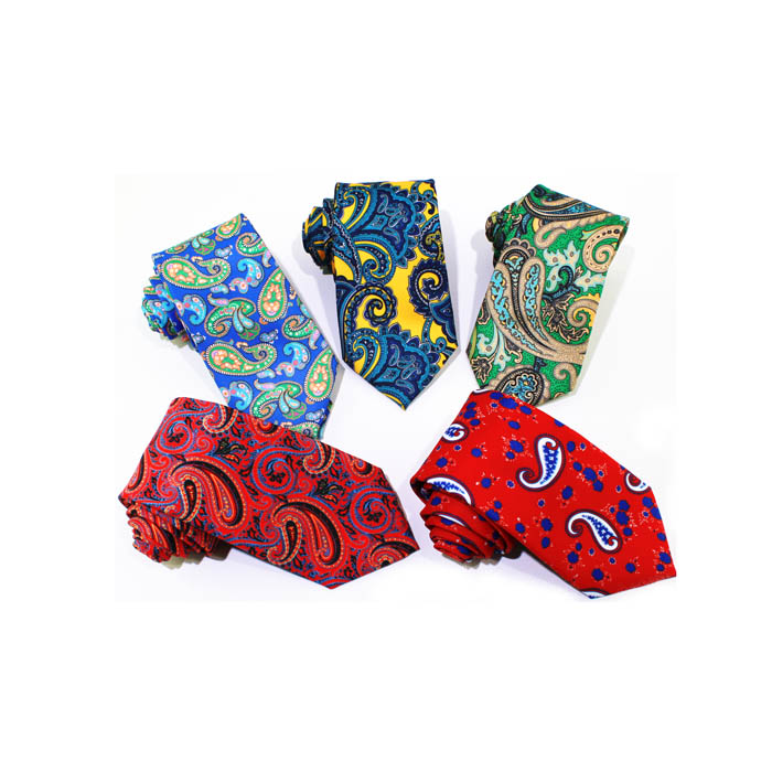 High Quality 100% Pure Silk Printing Paisley Pattern Men Neck Ties