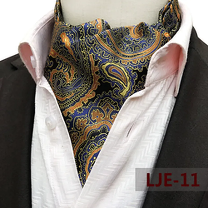 Casual Paisley Cravate Homme Jacquard Woven Folard Mens Ascot Classic Polyester Ties For Men Italian