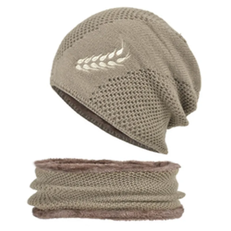 2021 fashion wholesale custom men ladies jacquard knitted winter hat and scarf set