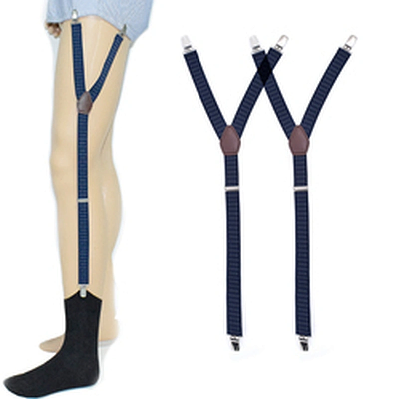 Wholesale Men's Non-slip Y Shaped Adjustable Suspenders Elastic Uniform Garter Belts Shirt Stays For Men