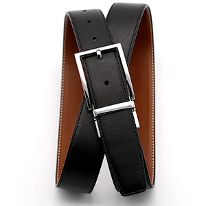 Men's leather belt wholesale rotary pin buckle belt men's leisure versatile double-sided leather belt