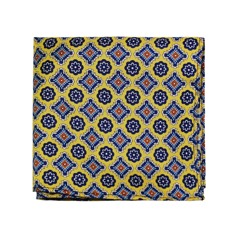 100% Silk Men's Printing Pocket Squares Handkerchief Business Gift