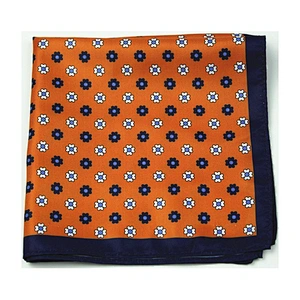 100% Silk Printing Pocketsquare Durable Factory Handkerchief Men 100% Microfiber Custom Logo Gift Box