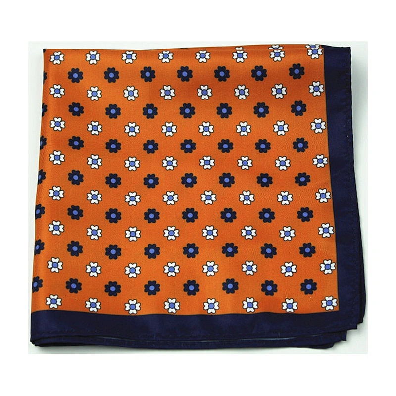 100% Silk Printing Pocketsquare Durable Factory Handkerchief Men 100% Microfiber Custom Logo Gift Box