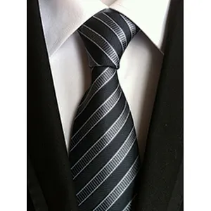 Wholesale Gravata Masculina Luxury Jacquard Woven Mens Neck Tie Set Stripe Ties For Men Italian
