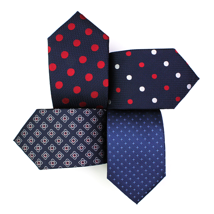 Business Casual Gravata Woven Jacquard Polyester Ties For Men Italian Custom Neck Tie