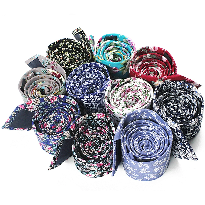Chinese Classical Style Neck Ties For Men Casual Floral Ties Men Set Cotton Ties Men Necktie Set Gift Box