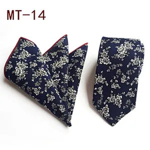 Casual Neckties with Pocket Squares Floral Men Ties and Hanky Set Classic Neck Ties For Men