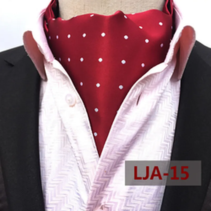 Classic Dot Cravate Homme Casual Paisley Folard Mens Ascot Polyester Jacquard Woven Ties For Men Italian