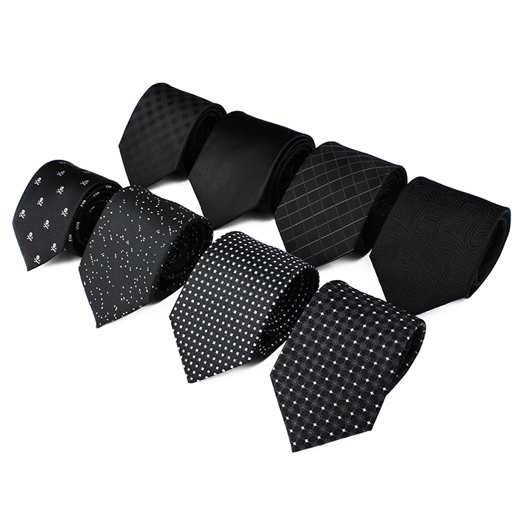 China Manufacturer High Quality Wholesale Custom Logo Black Silk Ties For Men