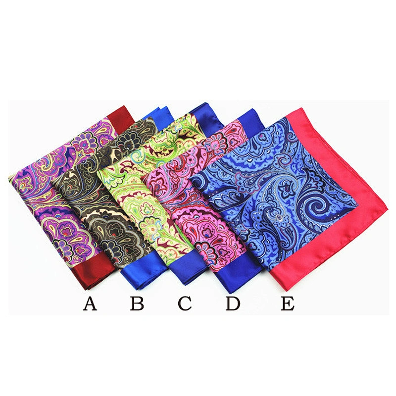 BEST SELLER Colorful Pocket Square Fancy Handkerchiefs for Father and Son 100% Silk Men Custom Logo Printed