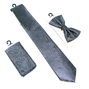 Wholesale Gentlemen Polyester Handkerchief Mens Tie and Pocket Square Set