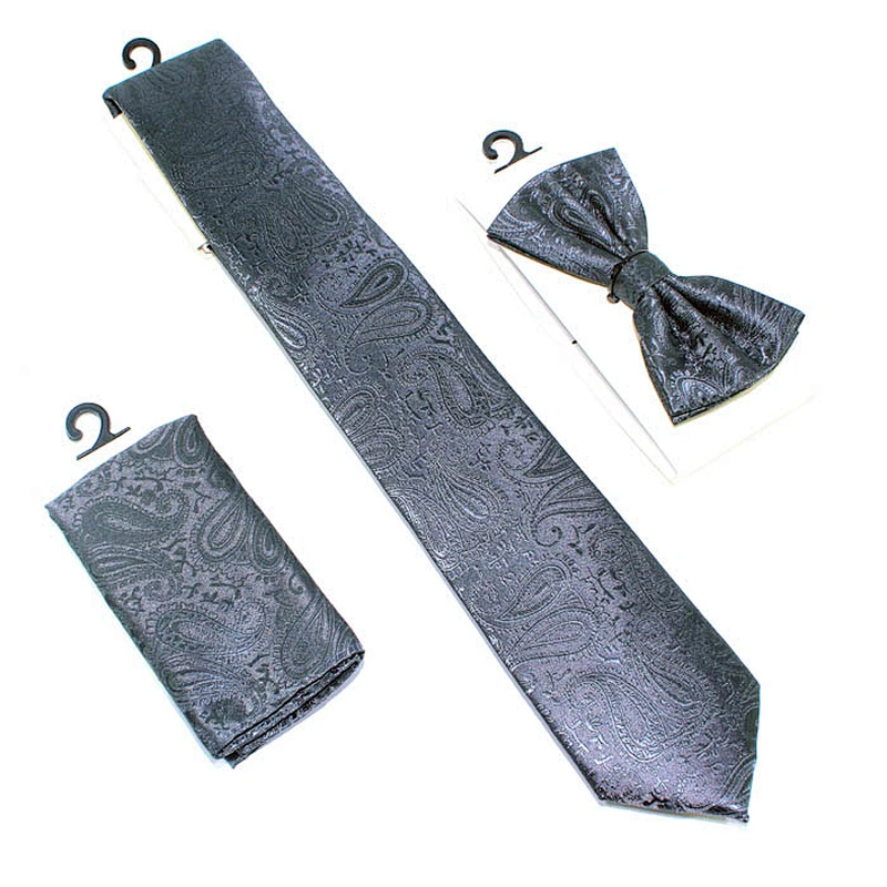 Wholesale Gentlemen Polyester Handkerchief Mens Tie and Pocket Square Set