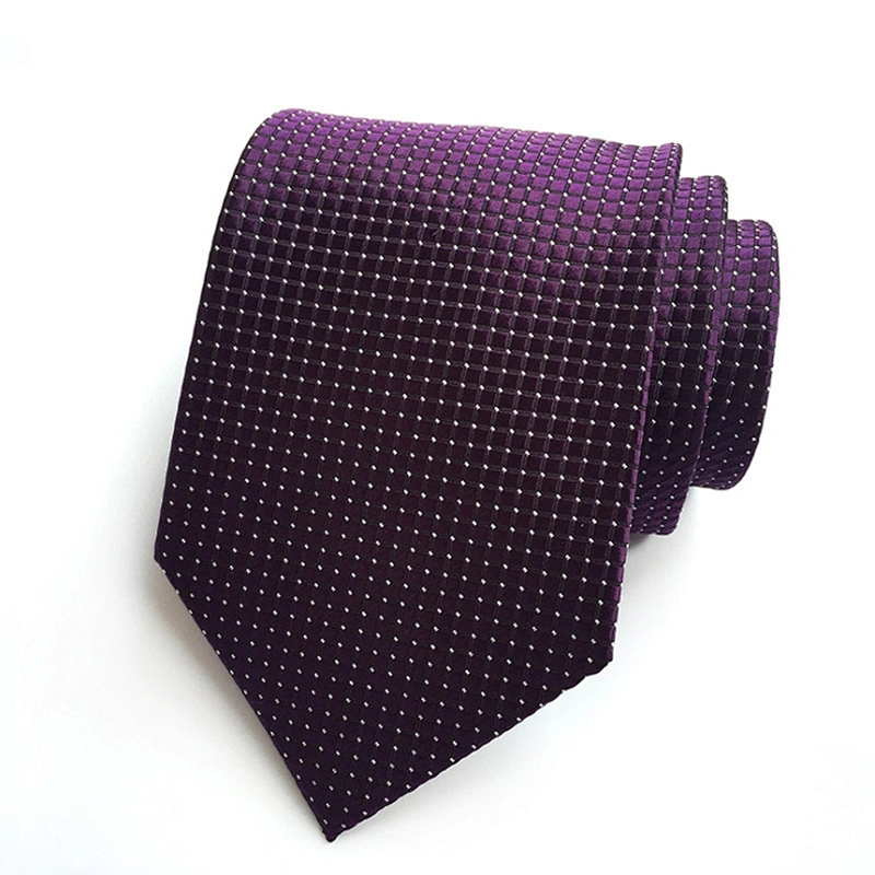 Classic Checked Plain Corbatas Hombres Polyester Woven Neck Ties For Men Luxury Ties Men Custom Logo