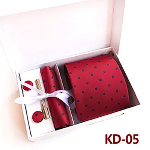 Classic Dot Neckties with Pocket Squares Custom Men Ties and Hanky Set Tie Clip Pocket Square and Cufflink Set Gift Box