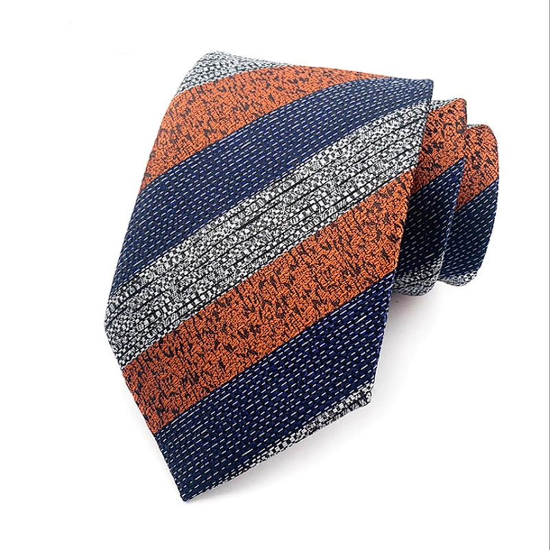Classical Striped Necktie Wholesale Corbatas Jacquard Woven Silk Necktie Mens Custom Mens Neck Tie Set