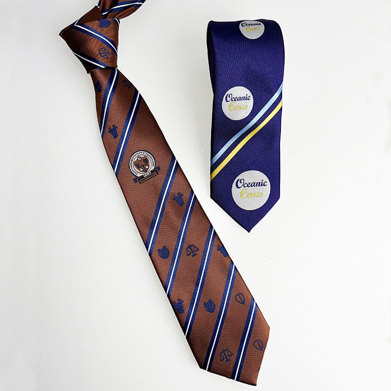 Custom Neckties Men With Logo Luxury Stripe Ties For Men Italian Cravate Homme Set Gift Box
