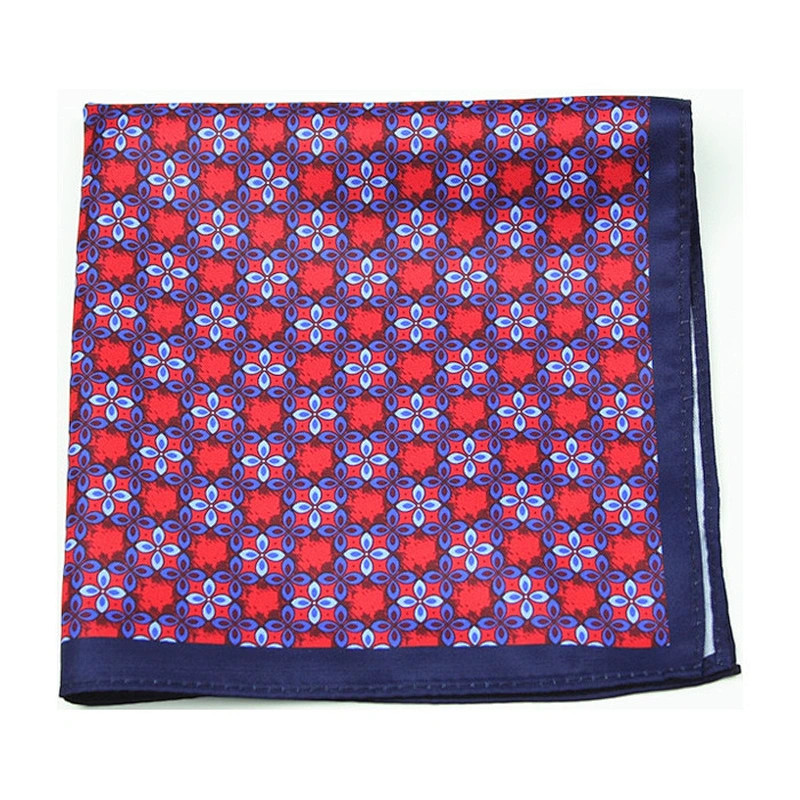 mens 100% polyester handkerchief floral pocket square made in china DPS5399C