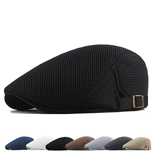 Hot Sale Newsboy Summer Beret Cap Mesh Beret Cap Stripes Flat Cap Vintage Ivy Hats