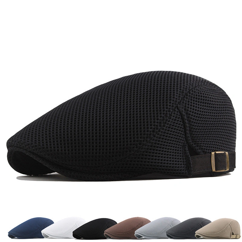 Hot Sale Newsboy Summer Beret Cap Mesh Beret Cap Stripes Flat Cap Vintage Ivy Hats