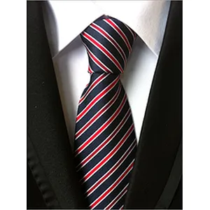 Wholesale Gravata Masculina Luxury Jacquard Woven Mens Neck Tie Set Stripe Ties For Men Italian