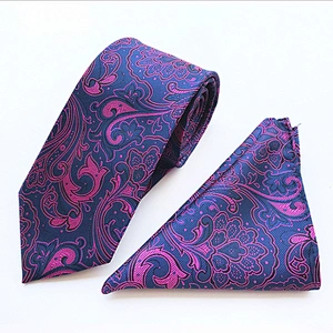 Fashion Mens Polyester Tie and Pocket Square Set