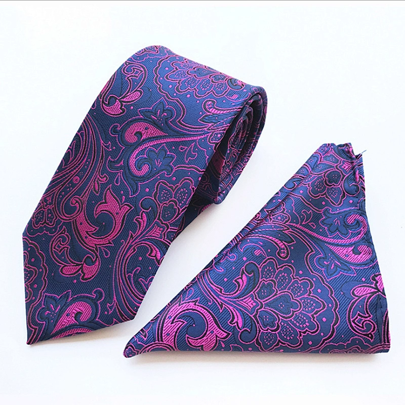 Fashion Mens Polyester Tie and Pocket Square Set