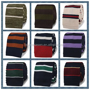 fashion mens polyester plain knit tie
