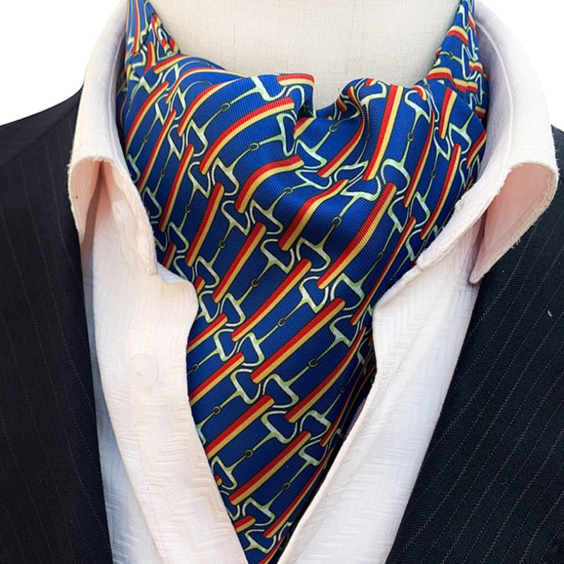 Casual Grid Folard Mens Ascot Jacquard Woven Ties For Men Italian Classic Paisley Cravate Homme