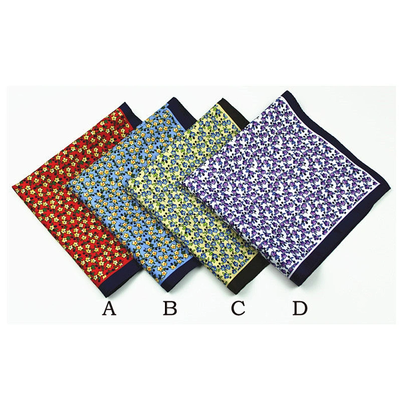 custom handkerchief with logo printing flowers dozen handkerchief polyester mouchoirs men pocket square