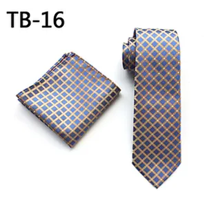 Casual Floral Neckties with Pocket Square Grid Ensemble Cravate Mouchoirs Custom Men Ties and Hanky Set