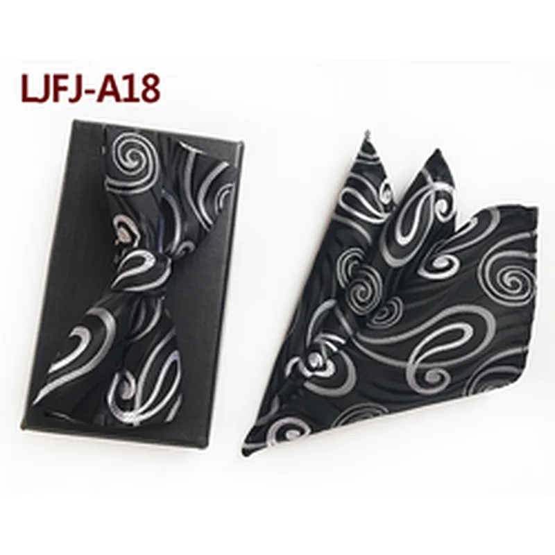 Custom Pocket Squares for Men Grid Mens Bow Ties and Hanky Sets Fashion Men Bow Tie Sets Handkerchief Set
