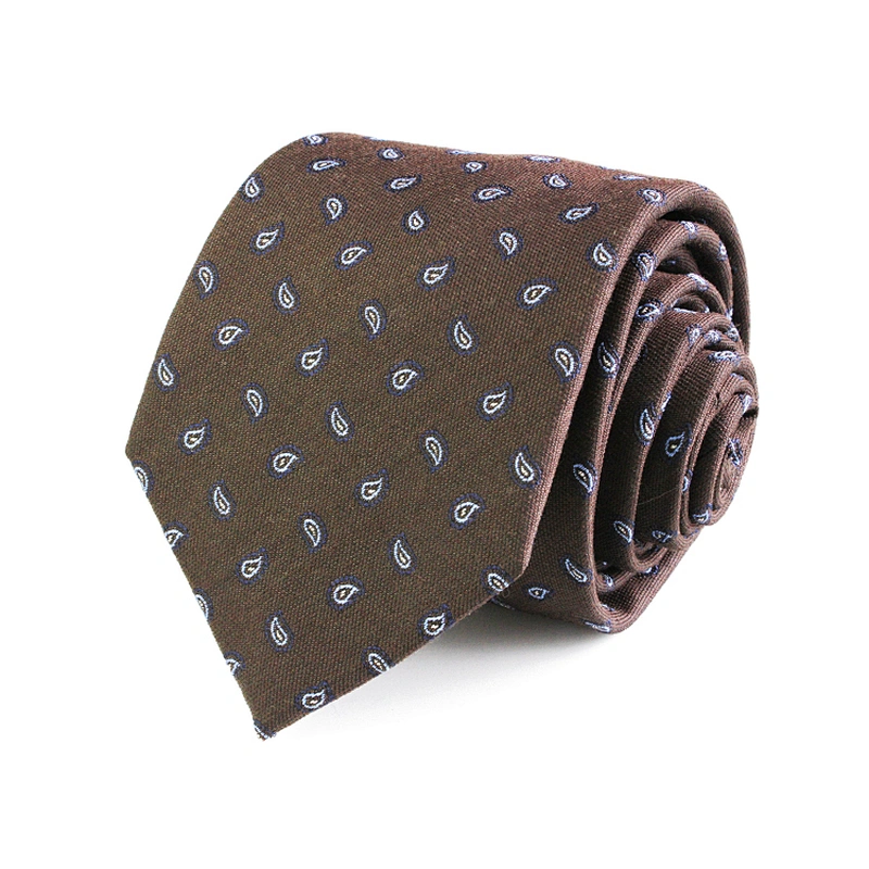 Fashion Wool Silk Polyester Blend Woven Tie Custom Logo Tie for Men