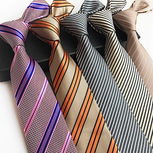 Luxury Necktie Mens Paisley Stripe Cravate Pour Homme Polyester Woven Neck Ties For Men Italian