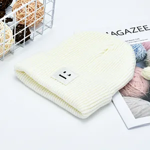 Winter Custom Logo Fashion Fitted Knitting Embroidery Hat for Kids Children Beanie Hat for Girls