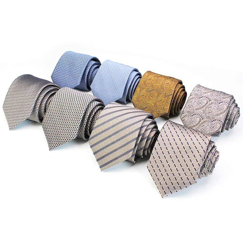 Ties Men Custom Logo Casual Neck Ties School Cravate Homme Polyester Checked Stripe Neck Ties For Men