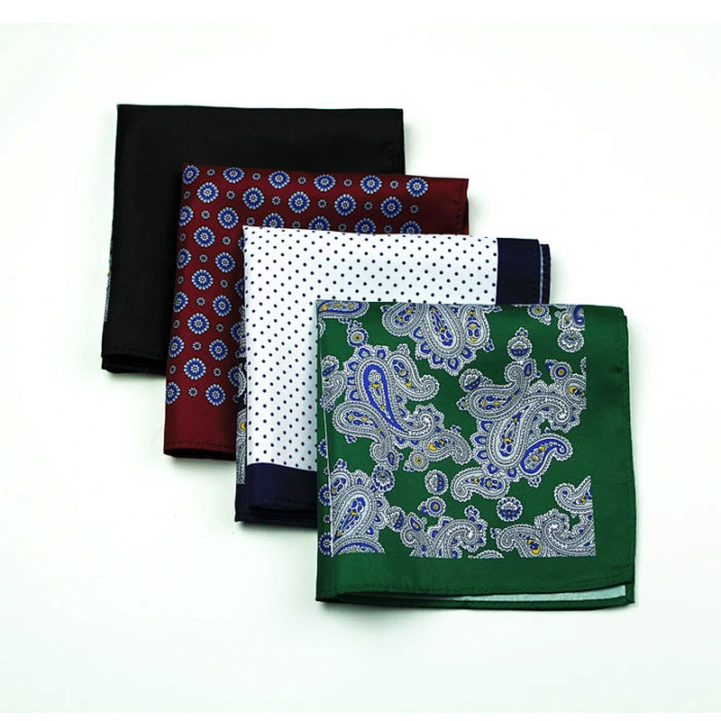 Latest Design Pocket Squares Pocket Square Men 100% Polyester Custom Logo Accept Custom Printed Woven