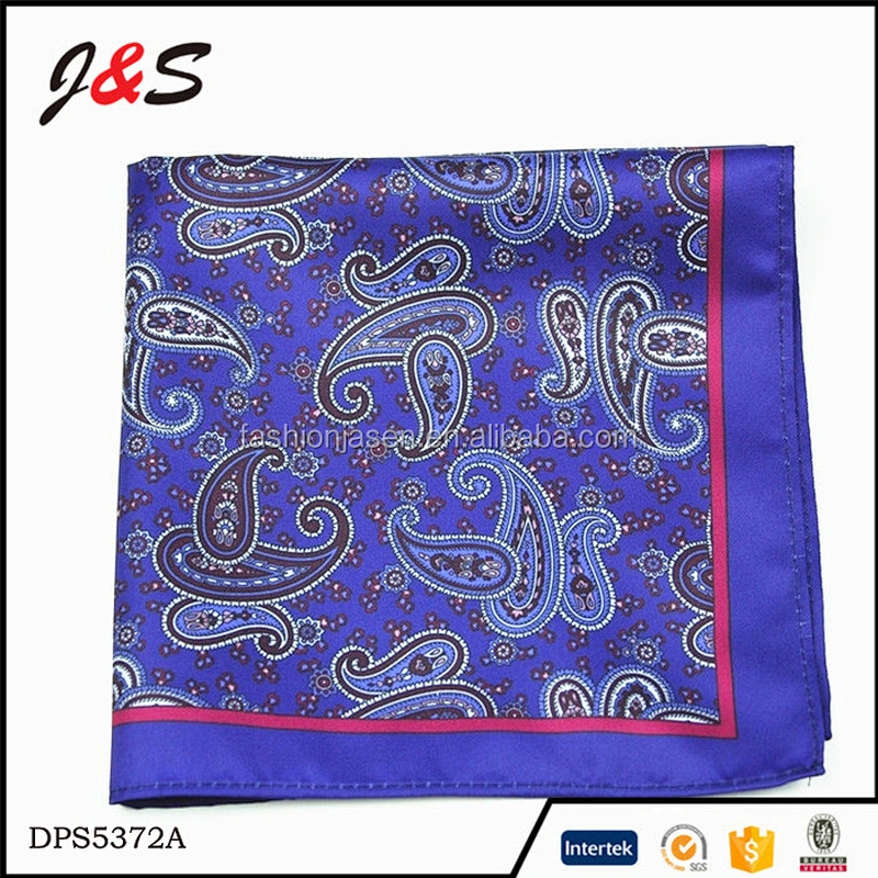 custom high quality pocket square printed handkerchief by Jasen