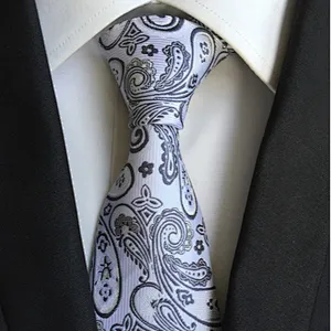 Wholesale Business Silk Ties Formal Stripe Silk Neckties Men Polyester Jacquard Woven Cravate Homme
