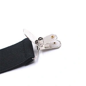 Wholesale 35mm width solid color Adjustable 4 Clip X-Back Heavy Duty Clip Mens Suspenders Elastic Pants Braces