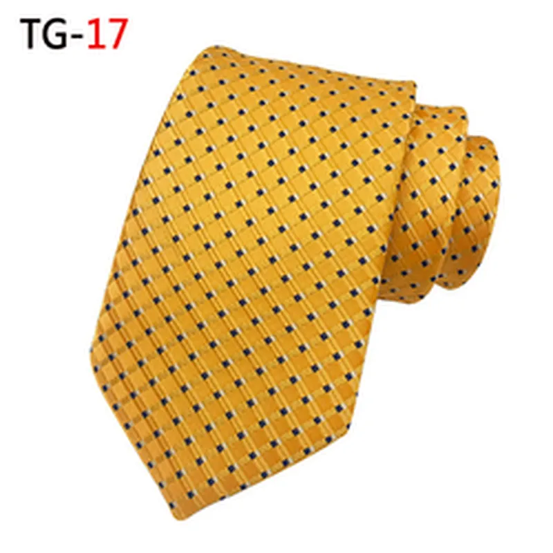 Classic Grid Corbatas Hombres Polyester Woven Neck Ties For Men Luxury Ties Men Custom Logo