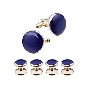 Low Moq Mens Popular Stone Cufflinks Set Business gift
