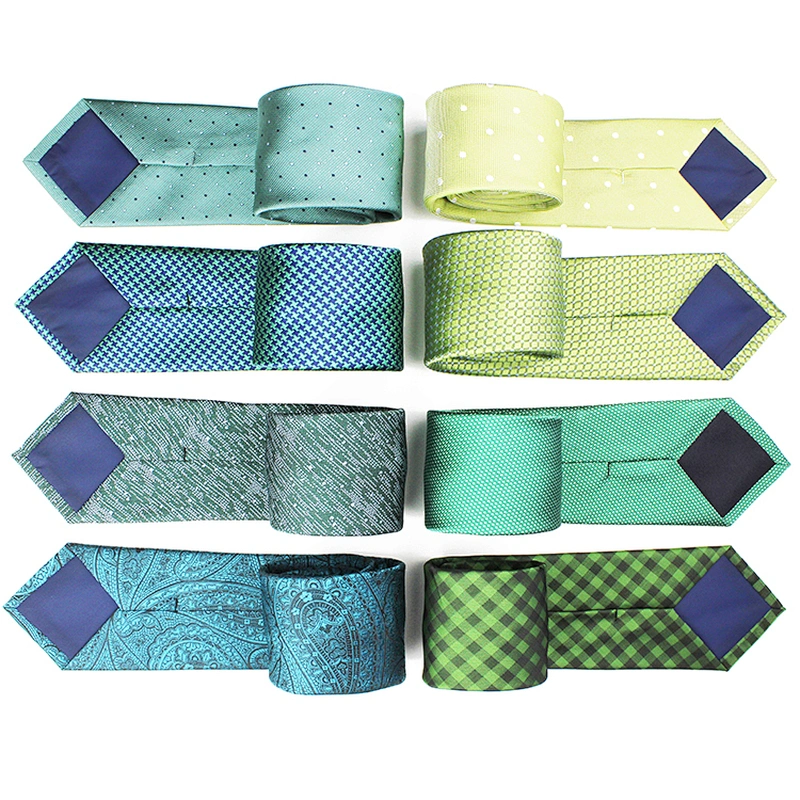 Good design 2021 latest fashion green jacquard silk ties in bulk for men