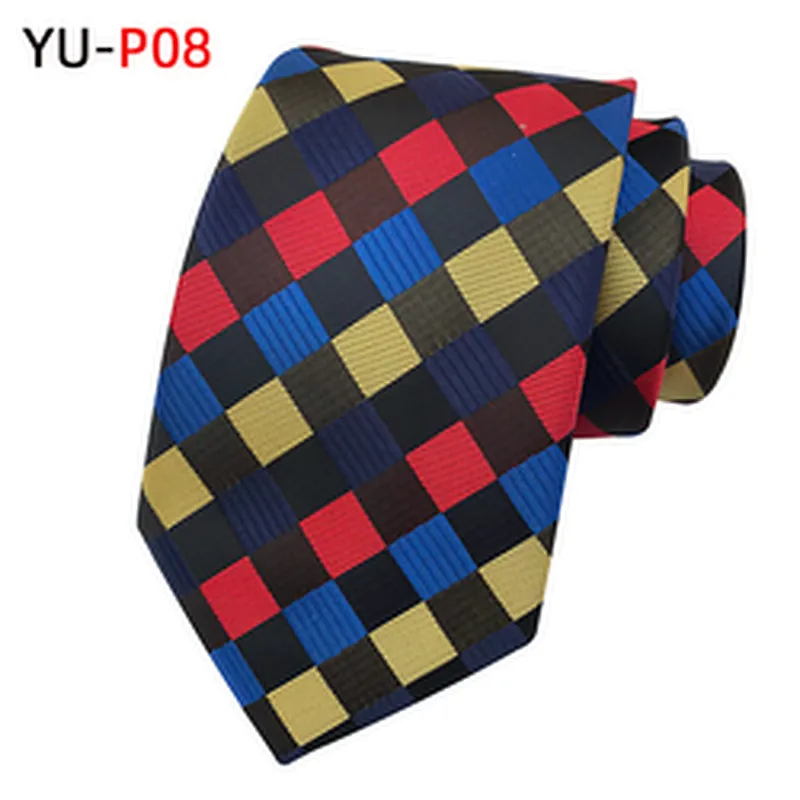 Custom Neckties Men Jacquard Woven Casual Grid Neck Ties For Men Polyester Cravate Pour Homme