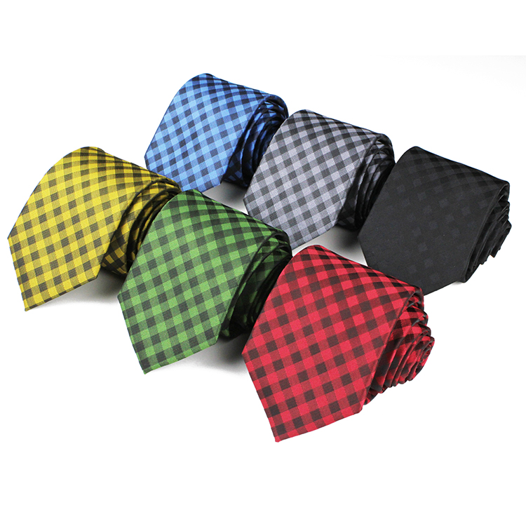 Grid Tie Custom Necktie Manufacturer Plaid Sublimation Neckties Check Men Necktie Cravate Pour Homme