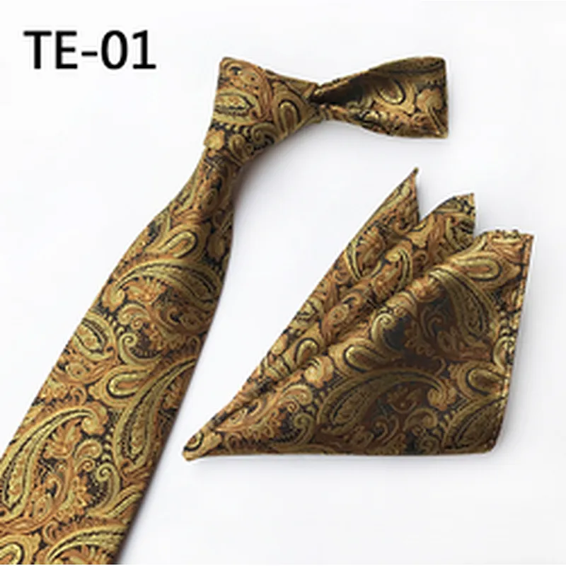 Casual Men Ties and Hanky Set Fashion Floral Neckties with Pocket Square Navy Ensemble Cravate Mouchoirs