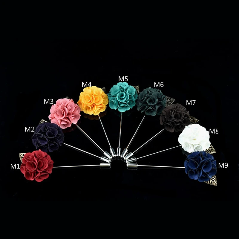 Custom flower boutonniere wedding Fashion womens brooch flower pin Wholesale flower lapel pins mens suit