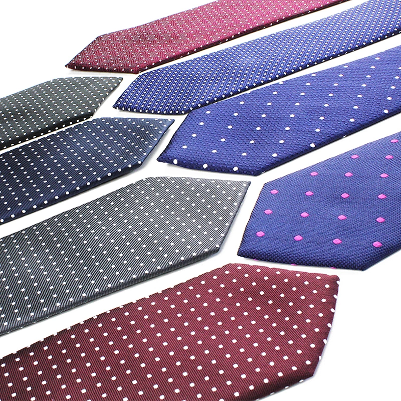 Customer Logo Mens Ties Silk Box Set Business Cravate Homme Silk Dot Ties For Men Italian