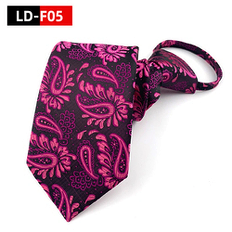 Custom Boys Zipper Ties Novel Polyester Jacquard Woven Zipper Tie Fashionable Lattice Zipper Ties For Men